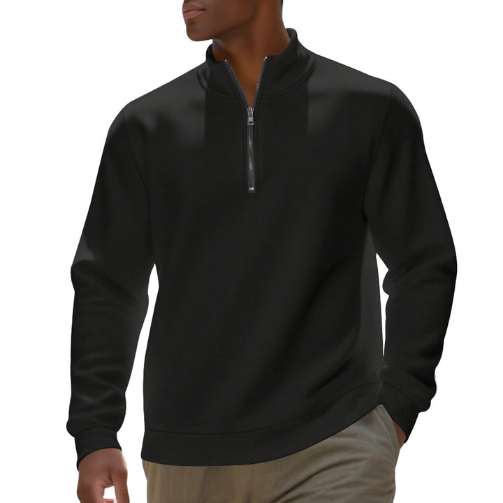 Herren nan Halbzip-Sweatshirt aus Baumwollmix mit Stehkragen, weichem Innenfutter und Rippbündchen Echo Archiv