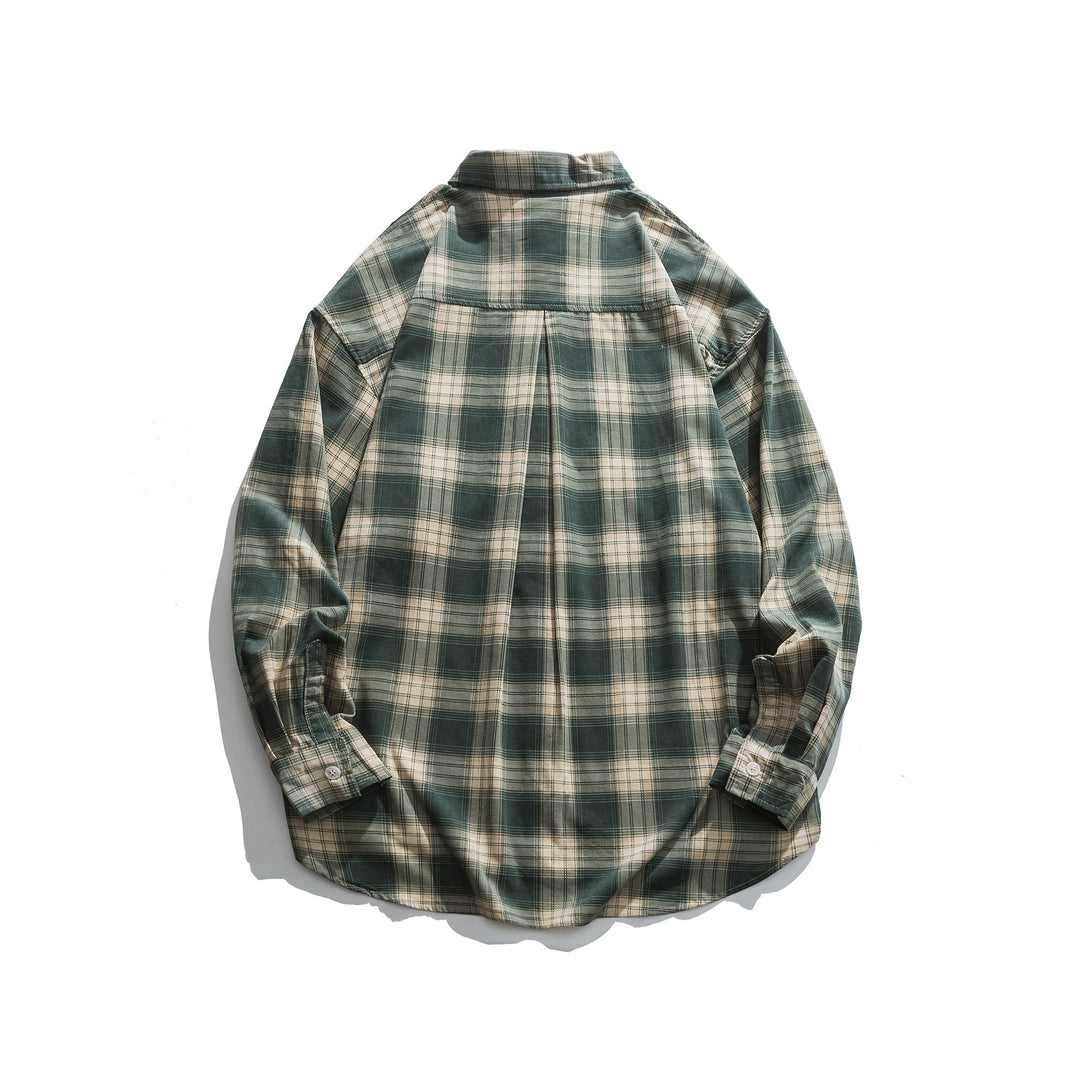 Herren Oversized Karo-Hemd aus leichter Baumwollmischung mit aufgesetzter Brusttasche und gerundetem Saum Echoarchiv