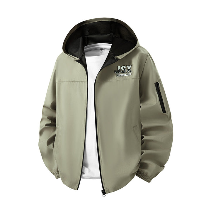 Herren Sportliche Windbreakerjacke mit Kapuze Echo Archiv