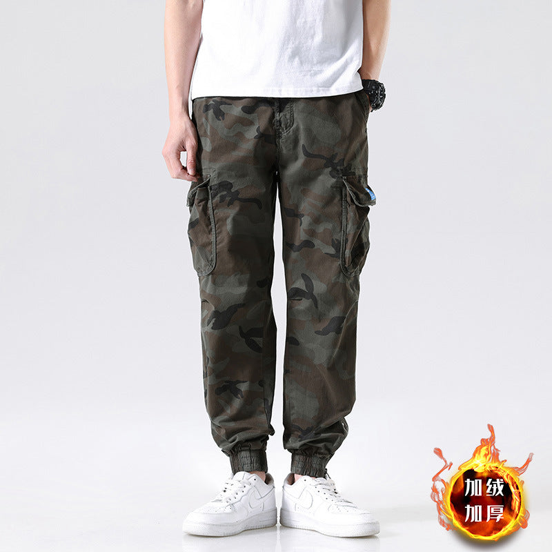 Herren Cargohhose im Joggerstil mit Camouflage-Muster, elastischem Bund und Mehrfach-Utility-Taschen Echo Archiv
