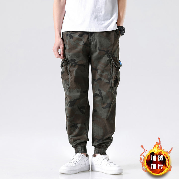 Herren Cargohhose im Joggerstil mit Camouflage-Muster, elastischem Bund und Mehrfach-Utility-Taschen Echo Archiv
