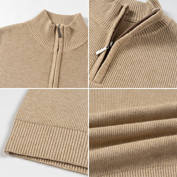 Herren Rollkragenpullover mit modernem Reißverschluss Echoarchiv