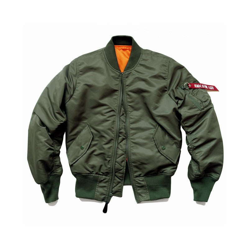 Herren Flight-Bomberjacke mit kontrastreichem Innenfutter, Utility-Ärmeltasche und gerippten Bündchen Echoarchiv