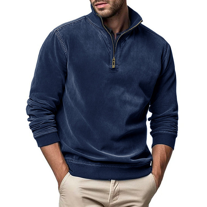 Herren Stepp-Pullover mit Halbreißverschluss Echoarchiv