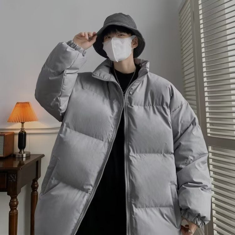 Herren gesteppte Winterjacke mit hohem Kragen und praktischen Taschen Echoarchiv