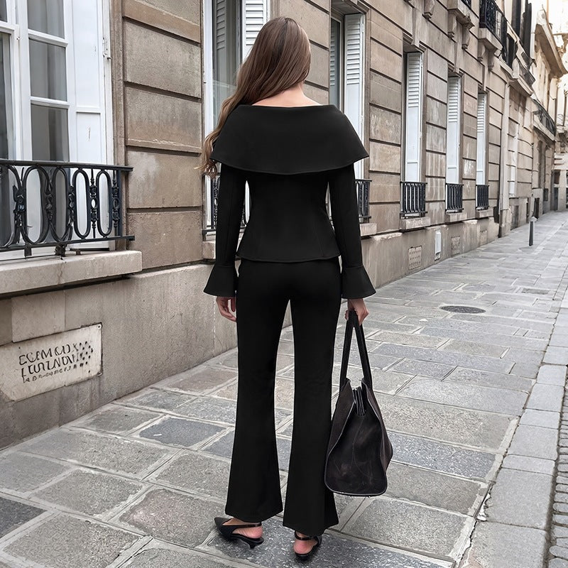 Damen Elegantes Off-Shoulder Blazer-Set Echo Archiv