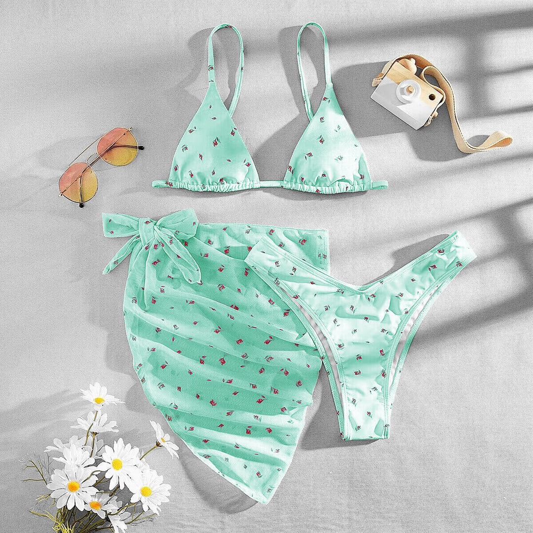 Damen Triangel-Bikini mit elegantem Chiffonüberwurf Echo Archiv