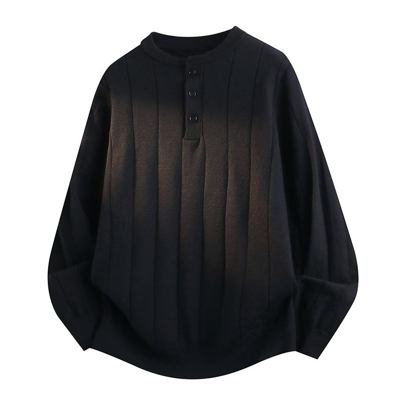 Damen Verspielter Langarm Henley-Pullover Echoarchiv