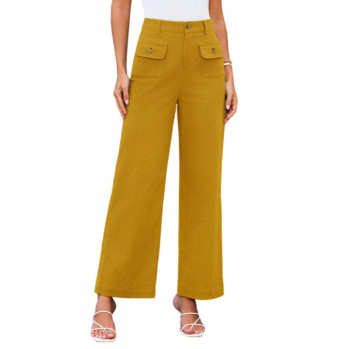 Damen High-Waist Palazzo-Hose mit aufgesetzten Knopf-Taschen Echo Archiv