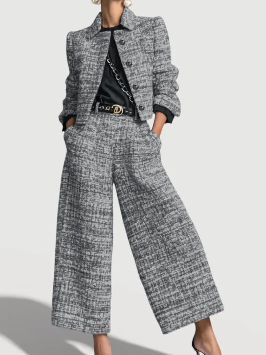 Damen Modernes Tweed-Anzug-Set