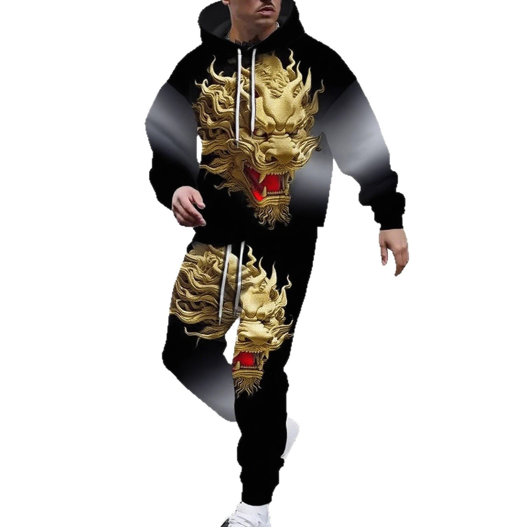 Herren Hoodie- und Jogginghose-Set mit einzigartigem Grafikdesign Echoarchiv