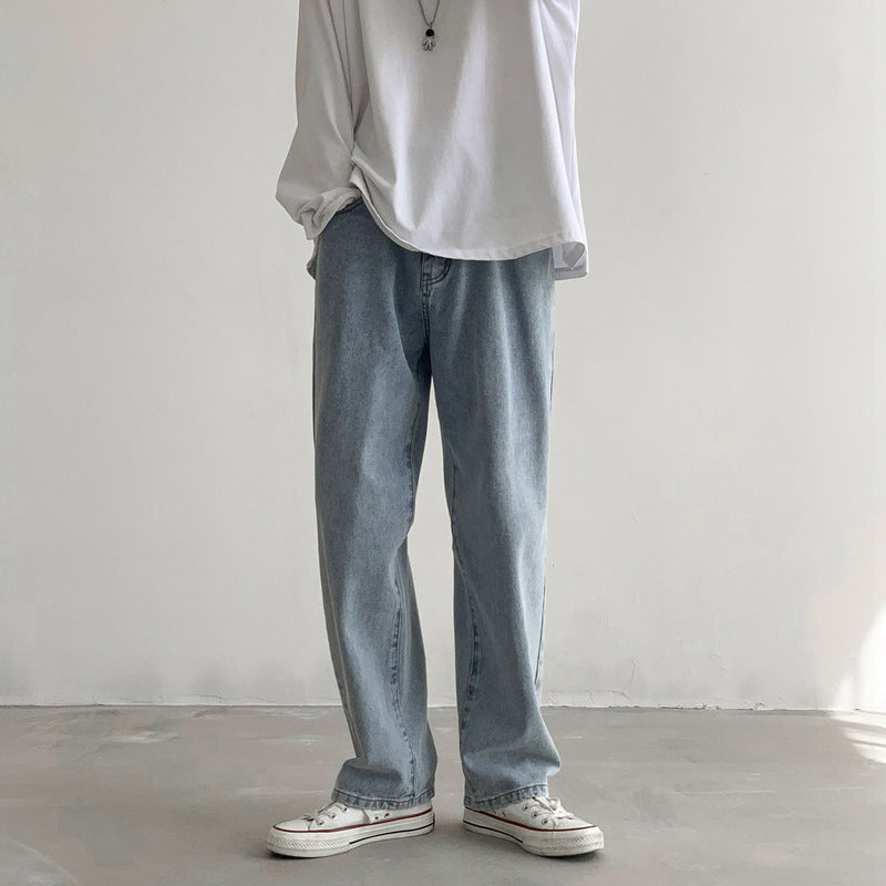 Herren Locker geschnittene Straight-Relax Denim-Hose mit verlängertem Saum Echo Archiv