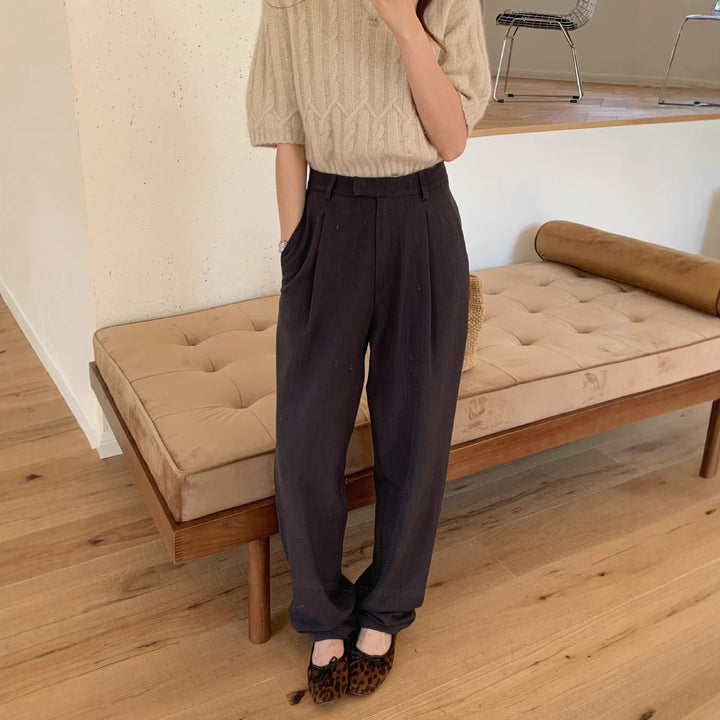 Damen Weite Schnitt Bundfaltenhose Echo Archiv