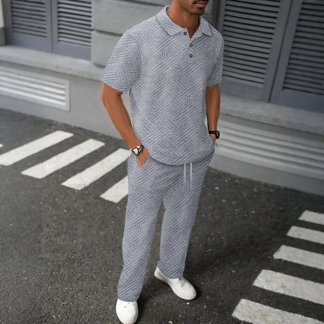 Herren eleganter Freizeitanzug mit strukturierten Details Echoarchiv