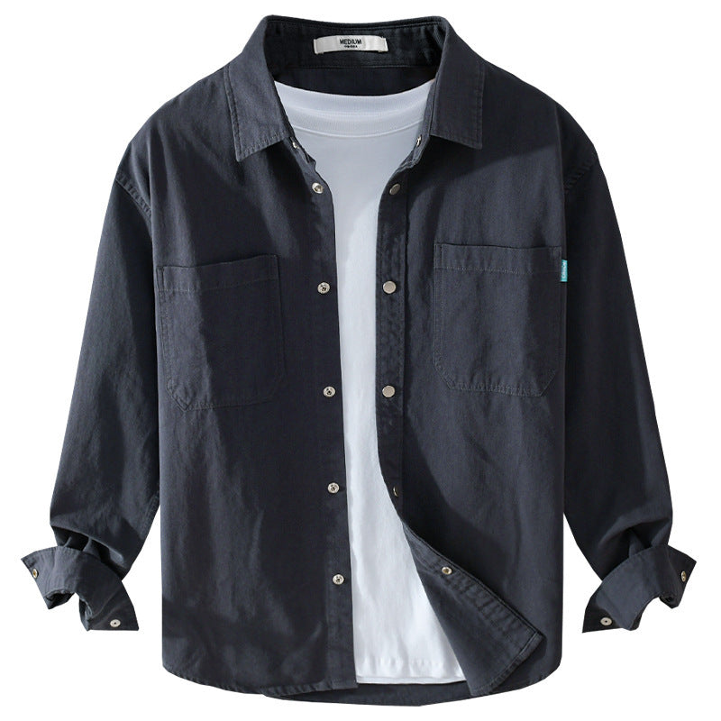 Herren Overshirt im Hemdjacken‑Stil aus leichter Baumwollmischung mit Druckknopf‑Leiste und aufgesetzten Brusttaschen Echoarchiv