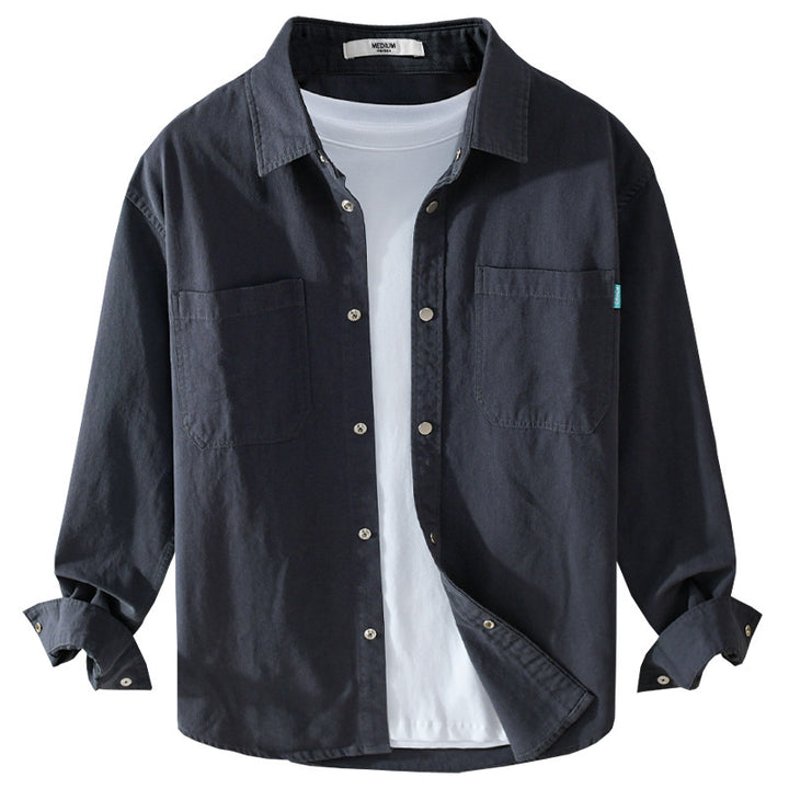 Herren Overshirt im Hemdjacken‑Stil aus leichter Baumwollmischung mit Druckknopf‑Leiste und aufgesetzten Brusttaschen Echoarchiv
