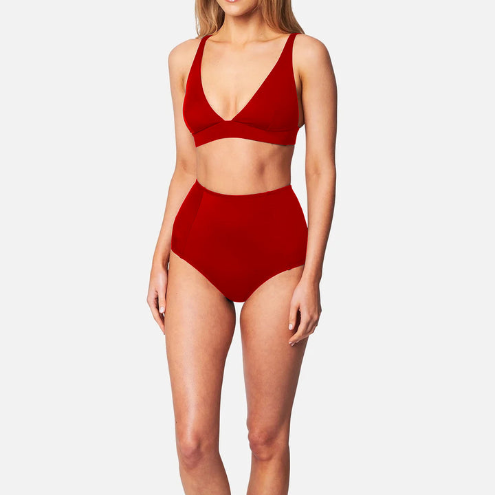 Damen Hochgeschnittener Bikini mit tiefem V-Ausschnitt Echo Archiv