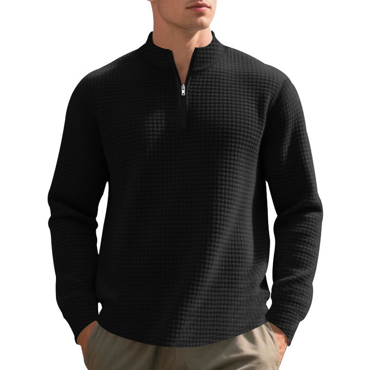 Herren funktionaler Pullover mit Halbreißverschluss und raffiniertem Strukturdesign Echoarchiv