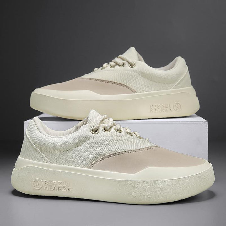 Unisex Minimalistische Low-Top Plateau-Sneaker mit nahtlosem Canvas-Textilmix und dämpfender EVA-Plateausohle – Norré