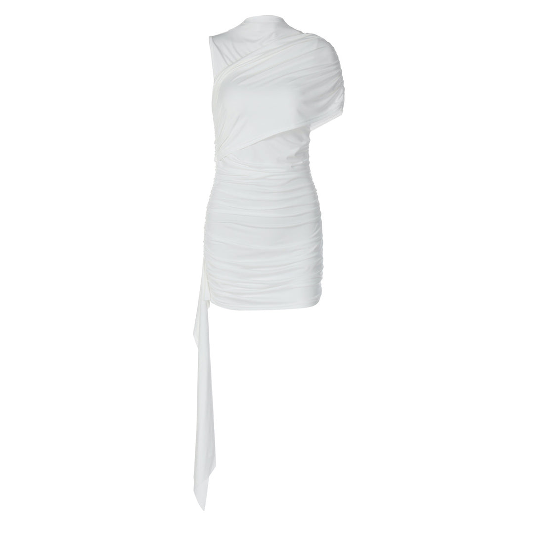 Damen Elegantes Cocktailkleid mit asymmetrischem Saum und Raffung Echo Archiv