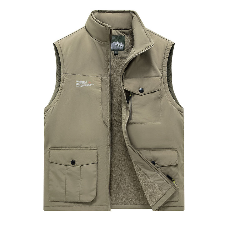 Herren Gefütterte Utility-Weste mit Teddyfutter und Multifachtaschen Echo Archiv