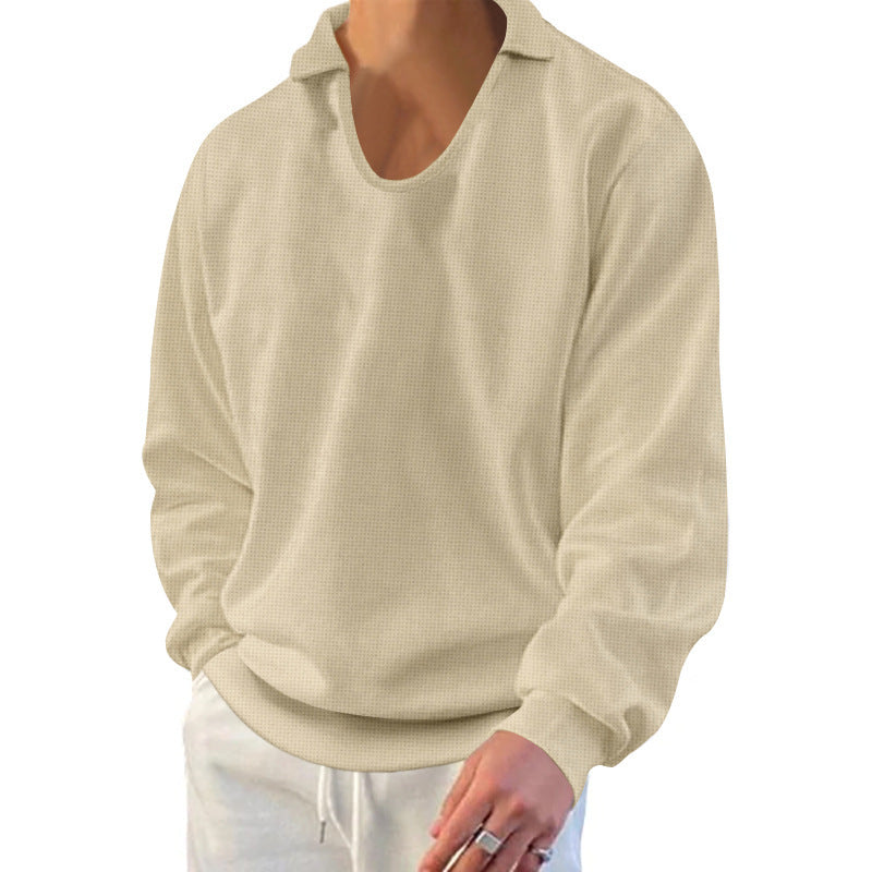 Herren Freizeitpullover mit lässigem Stehkragen und strukturiertem Design Echoarchiv