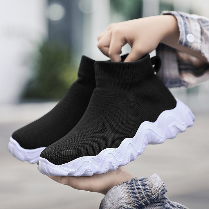 Damen nan elastischer Strick-Sockenschuh mit ergonomischer Wellen-Plateausohle Echo Archiv
