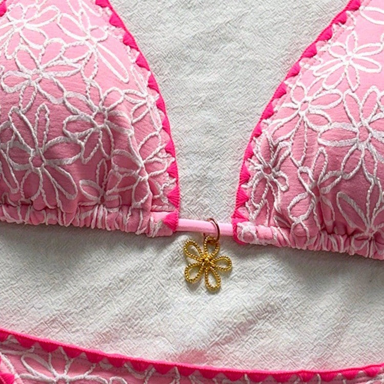 Damen Triangel-Bikini-Set mit floralen Stickereien Echo Archiv