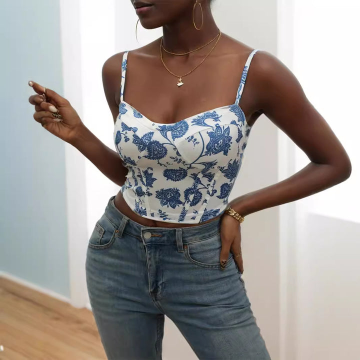 Damen Blütenmuster Cropped Top Echo Archiv