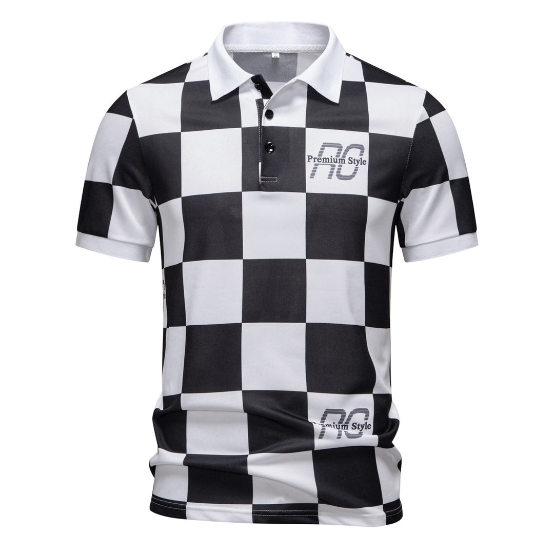 Herren Polo-Shirt mit kariertem Muster und modernem Kragen Echoarchiv