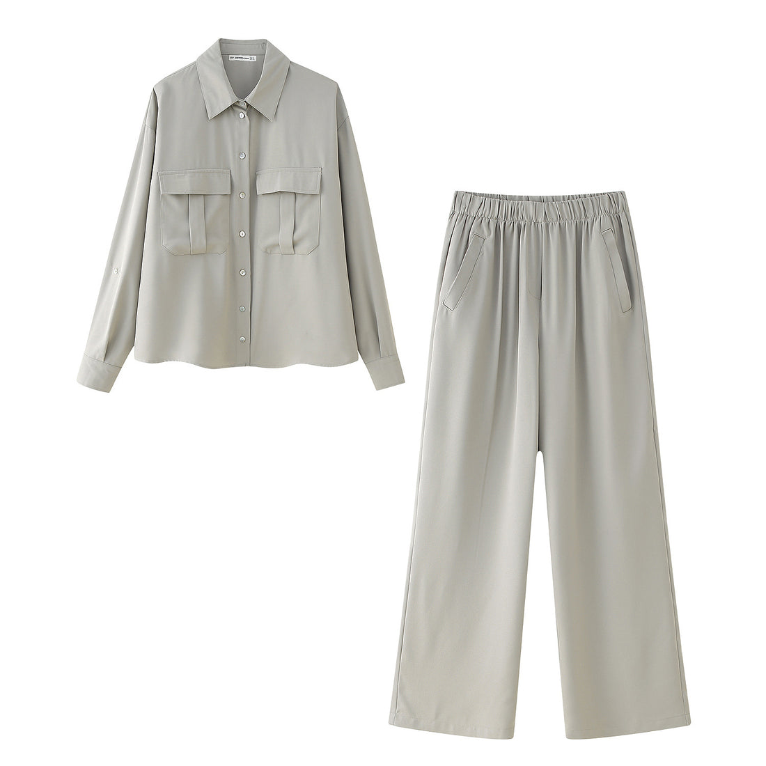 Damen Weite Komforthose mit hoher Taille, elastischem Taillenbund und Eingrifftaschen Echoarchiv