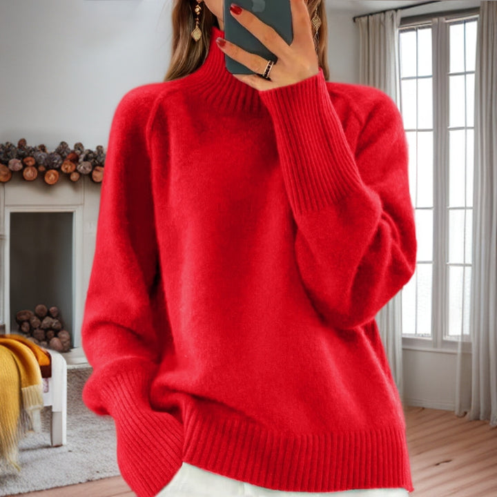 Damen nan kuscheliger Feinstrickpullover mit Rundhalsausschnitt, überschnittener Schulterpartie und gerippten Bündchen Echo Archiv
