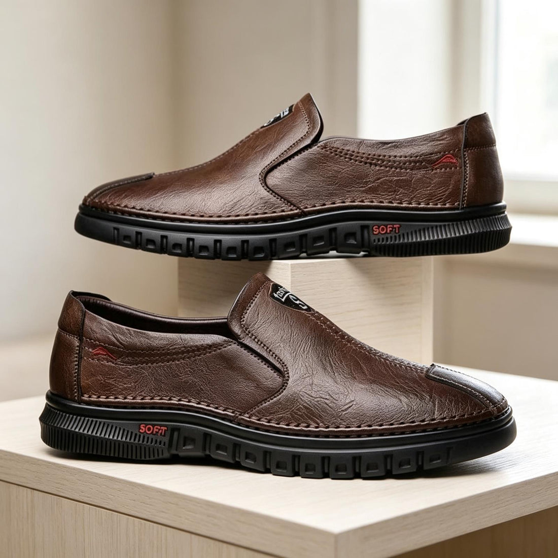 Herren Elegante Leder Slipper Echoarchiv