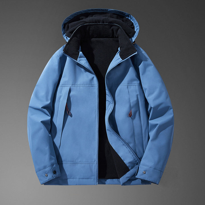 Herren Softshell-Übergangsjacke mit wärmendem Fleece-Innenfutter und Kapuze – Taviero