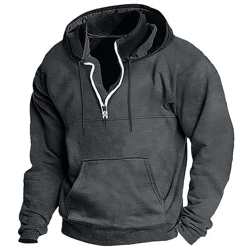 Herren Fleece Hoodie mit halbem Reißverschluss Echoarchiv