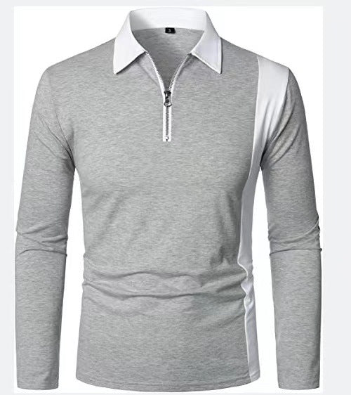 Herren sportliches Langarmshirt mit modernem Reißverschluss und stylischem Farbkontrast Echoarchiv