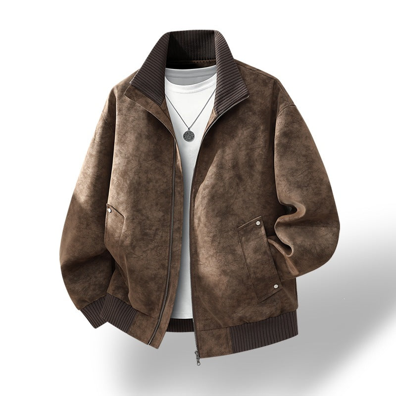 Herren Velours‑Imitat Bomberjacke mit Stehkragen, Thermofutter & Reißverschluss Echoarchiv