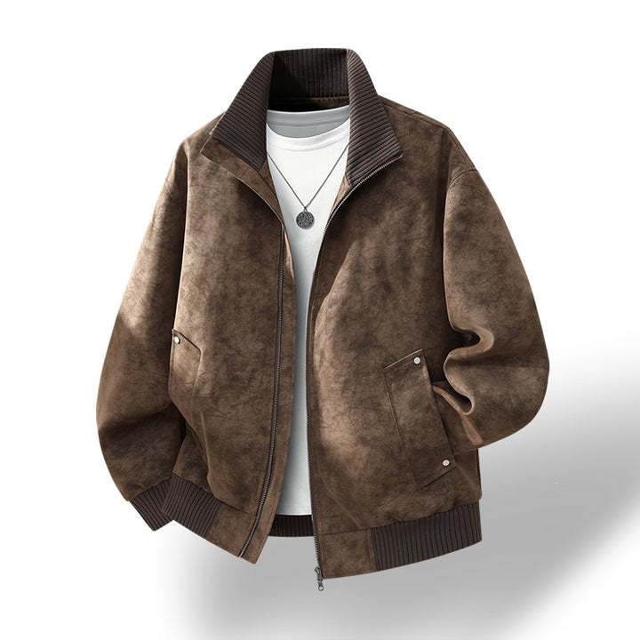 Herren Velours‑Imitat Bomberjacke mit Stehkragen, Thermofutter & Reißverschluss Echoarchiv