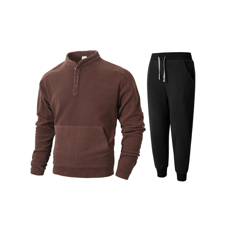 Herren Fleece-Sweatshirt mit hochschließendem Kragen und praktischen Seitentaschen Echoarchiv