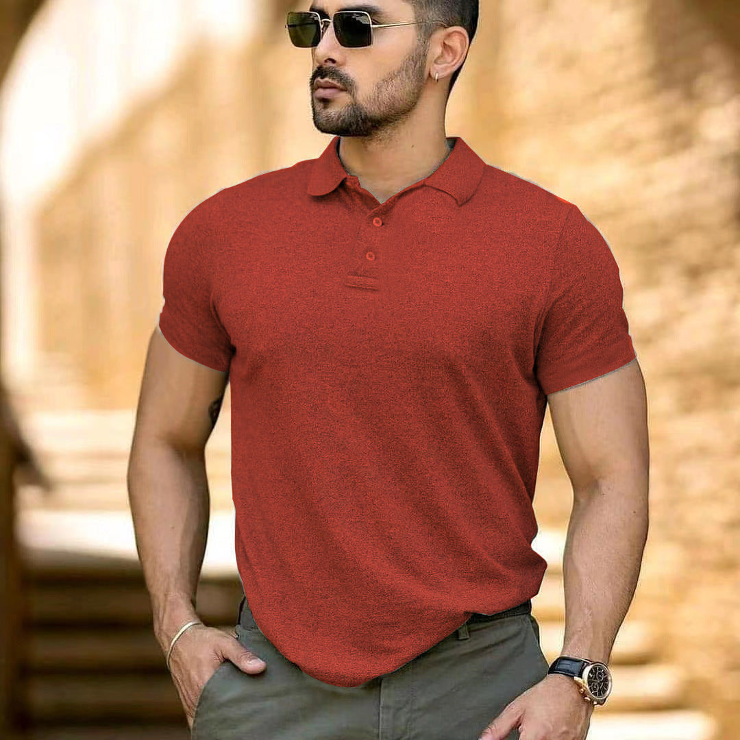 Herren sportliches Kurzarm-Polohemd aus atmungsaktivem Material mit klassischem Kragen Echoarchiv