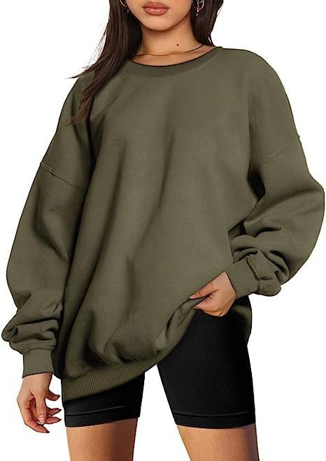 Damen nan extralanger Oversize-Sweatpullover mit Ballonärmeln, geripptem Saum und angerauter Innenseite Echo Archiv