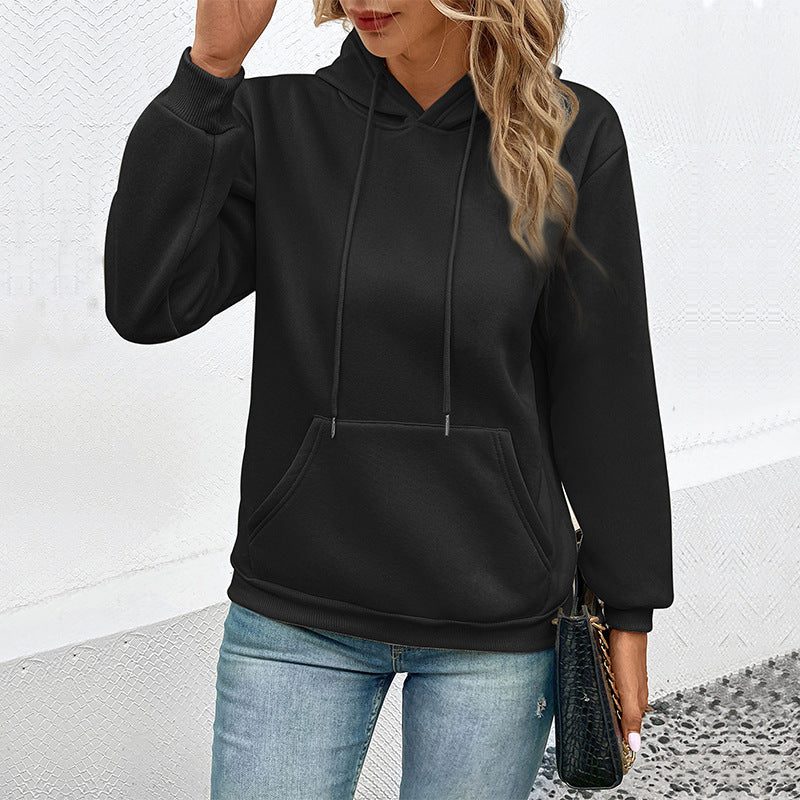 Damen Kapuzenpullover mit Kängurutasche und entspannter Oversize-Passform Echoarchiv