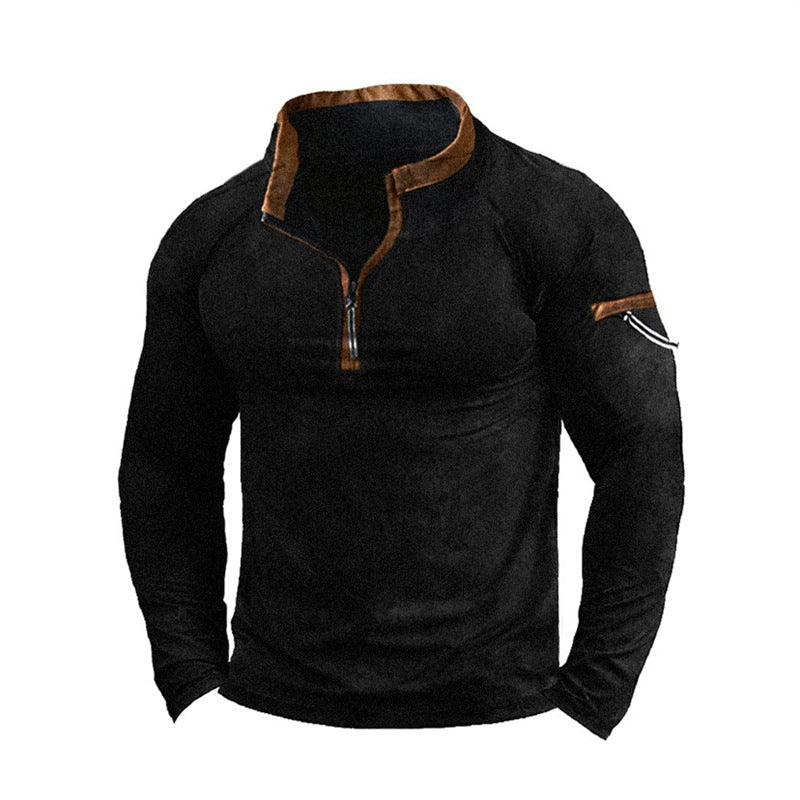Herren Pullover mit halbem Reißverschluss und praktischen Taschen Echoarchiv