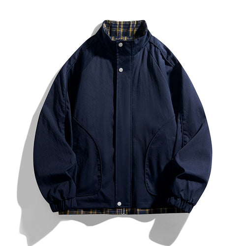 Herren lässige Übergangsjacke mit hohem Kragen und praktischen Reißverschlusstaschen Echoarchiv