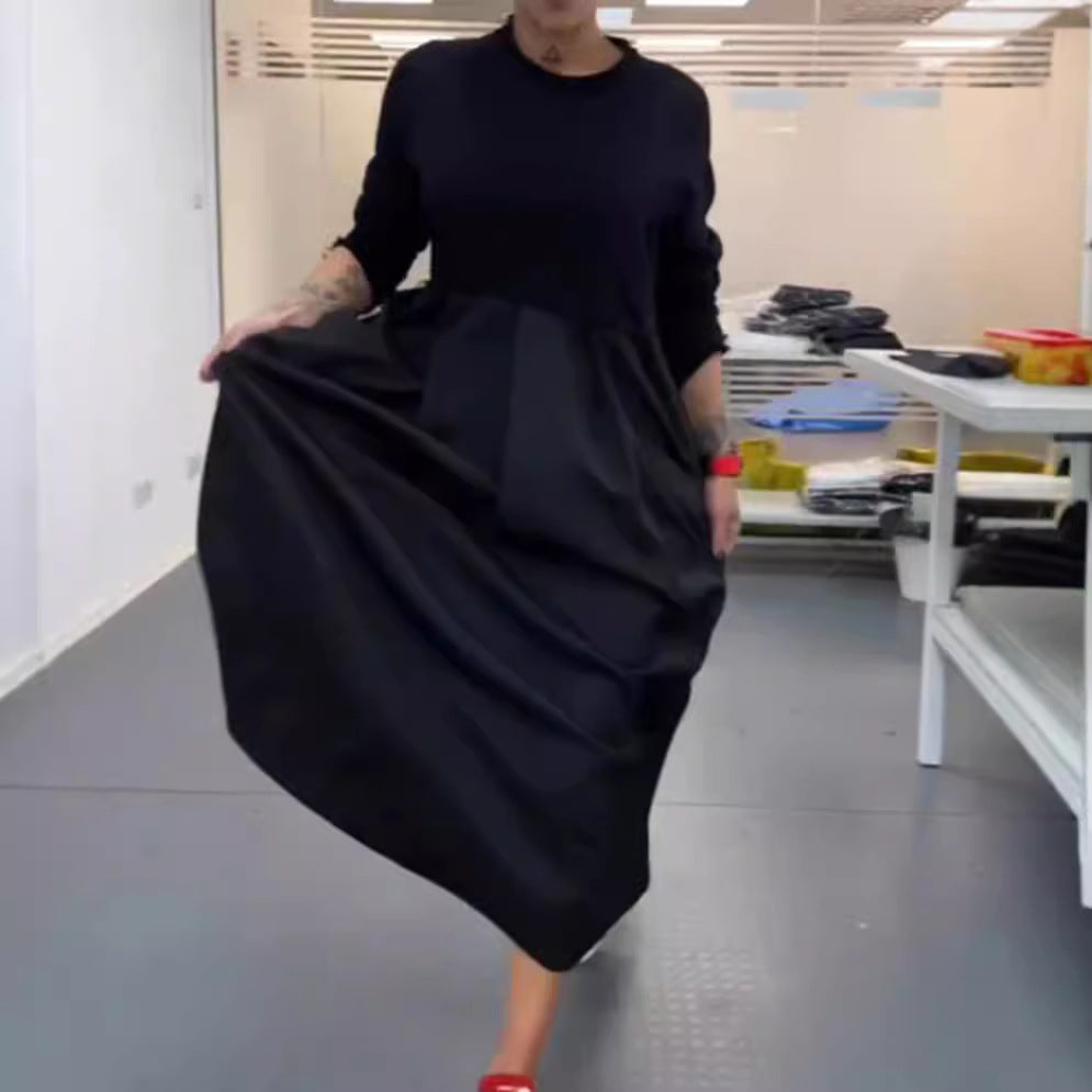 Damen nan Oversize-Maxikleid mit tiefer Passe und seitlichen Eingrifftaschen Echo Archiv