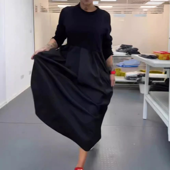 Damen nan Oversize-Maxikleid mit tiefer Passe und seitlichen Eingrifftaschen Echo Archiv