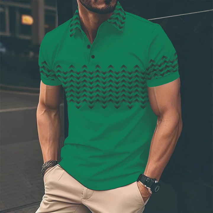 Herren Poloshirt mit modernen Musterdetails Echoarchiv