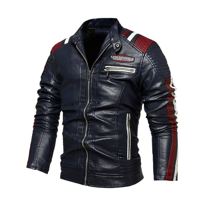 Herren Hochwertige Kunstleder-Motorradjacke Echo Archiv