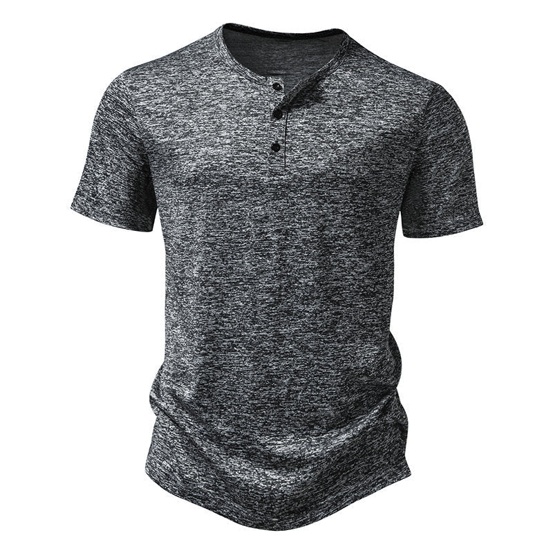 Herren Kurzarm-Henley-T-Shirt mit hochwertiger Baumwolle Echoarchiv