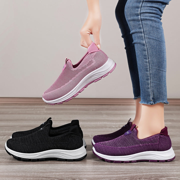 Damen nan nahtloser Strick-Comfort Slip-On Sneaker mit elastischem Einstieg und stoßdämpfender EVA-Zwischensohle Echo Archiv